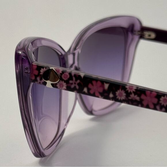 Kate Spade Lavender Cat-Eye Sunglasses LUCCA/G/S78914 Floral Arms Gradient Lens - Picture 5 of 9
